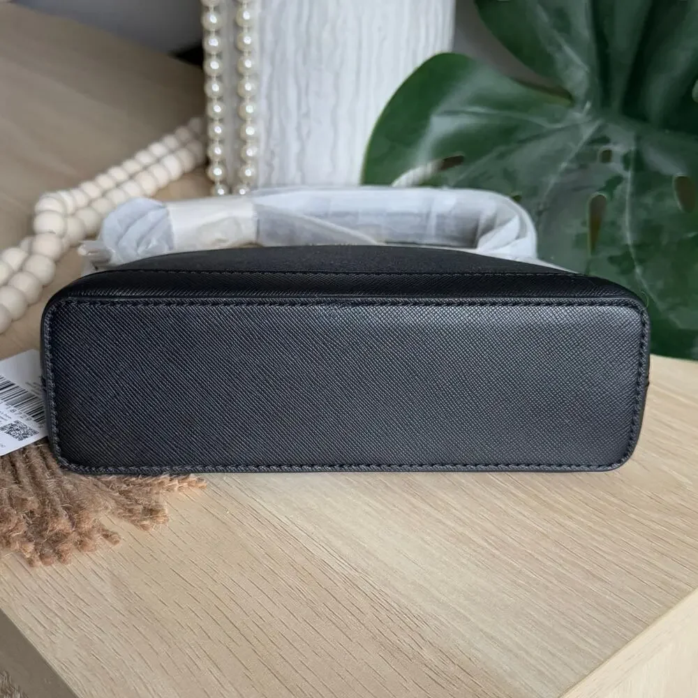 NWT - Kate Spade Small Dome Crossbody Glitter Fabric Black Tinsel